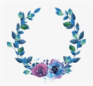 Wreath Transparent Feather - Watercolor Flowers Png Circle, Png Download, Transparent PNG