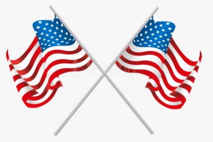 Usa Flag Clip Art Png - Crossed American Flags Transparent, Png Download, Transparent PNG