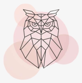 #pink #owl - Geometric Owl Face, HD Png Download, Transparent PNG
