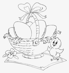 Transparent Easter Egg Basket Png - Easter Eggs In A Basket Coloring Pages, Png Download, Transparent PNG