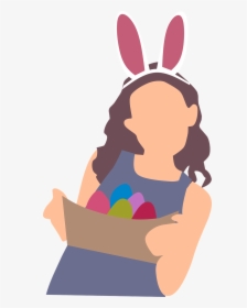 Girl Egg Basket Free Photo - Easter Bunny Girl Transparent, HD Png Download, Transparent PNG