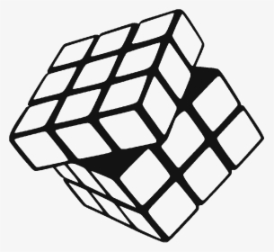 Cubes Vector Black Cube - Rubik's Cube Black And White, HD Png Download, Transparent PNG