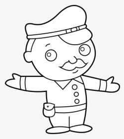 Transparent Police Officer Png - Policeman Clipart Black And White, Png Download, Transparent PNG