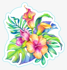Bird Of Paradise Plant Png -watercolor Floral Illustration - Tropical Flowers, Transparent Png, Transparent PNG