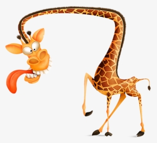 Giraffe Cartoon Characters - Crazy Giraffe, HD Png Download, Transparent PNG