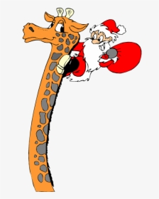 Giraffe Christmas Cartoon - Christmas Day, HD Png Download, Transparent PNG