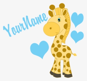 Personalizable Blue Baby Giraffe Puzzle - Cartoon, HD Png Download, Transparent PNG