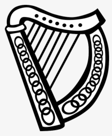 Music, Celtic, Simple, Outline, Symbol, Symbols, Harp - Irish Harp Clipart, HD Png Download, Transparent PNG