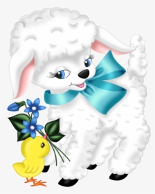 Transparent Easter Lamb And Chicken Png Clipart Picture - Easter Lamb Clipart, Png Download, Transparent PNG