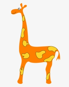 Orange, Giraffe, Animal, Zoo, Tall, Cartoon, Safari - Orange Giraffes, HD Png Download, Transparent PNG