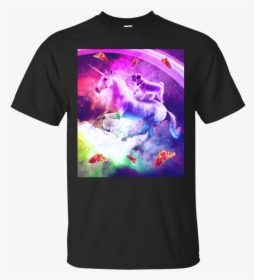 Rainbow Space Pug Riding On Flying Unicorn With Taco - Infinite Gloves T Shirt, HD Png Download, Transparent PNG