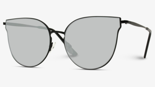 Flat Mirror Lens Black Frame Women Cat Eye Sunglasses - Reflection, HD Png Download, Transparent PNG