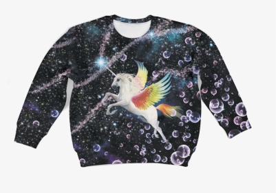 Gearhuman 3d Magical Unicorn Flying Into Galaxy Custom - Hoodie, HD Png Download, Transparent PNG