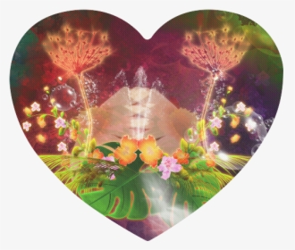 Glowing Flowers Heart-shaped Mousepad - Heart, HD Png Download, Transparent PNG