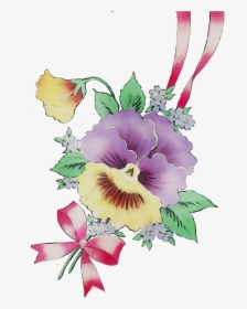 Cut Bouquet Pansy Flower Design Floral Flowers Clipart - Watercolor Pastel Flowers, HD Png Download, Transparent PNG