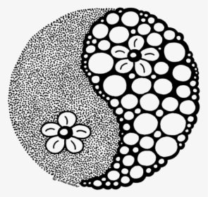 Yin And Yang Flower Drawing, HD Png Download, Transparent PNG