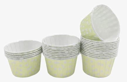 Pale Yellow With White Polka Dot Mini Cupcake Paper - Ceramic, HD Png Download, Transparent PNG