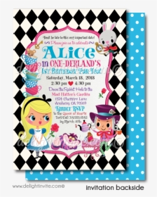 Clip Art Alice In Onederland St - Mad Hatter Tea Party Invitations, HD Png Download, Transparent PNG