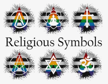 An Assortment Of Various Religious Symbols In Lgbt - Lgbt Flag Religions Symbols, HD Png Download, Transparent PNG