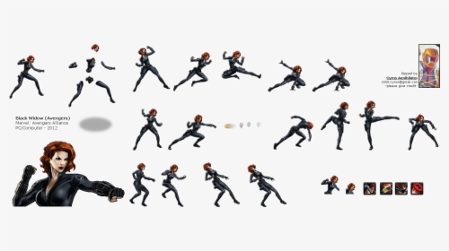 Click For Full Sized Image Black Widow - Black Widow Sprite Sheet, HD Png Download, Transparent PNG