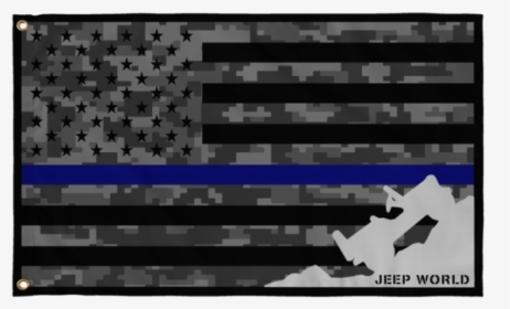 Jeep World Usa Back The Blue Jeep Flag - Digital Camo American Flag, HD Png Download, Transparent PNG