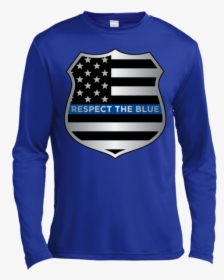 Respect The Blue Guys Long Sleeve Moisture Absorbing - T-shirt, HD Png Download, Transparent PNG