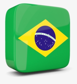 Glossy Square Icon 3d - Brazil Flag 3d Png, Transparent Png, Transparent PNG