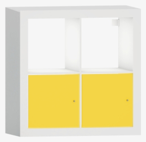 Kallax Shelf With Doors White Yellow Square 3d View - Room, HD Png Download, Transparent PNG