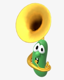 Larry The Cucumber Playing The Tuba Gif , Transparent - Veggie Tales Larry Tuba, HD Png Download, Transparent PNG