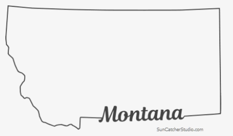 Free Montana Outline With State Name On Border, Cricut - Line Art, HD Png Download, Transparent PNG
