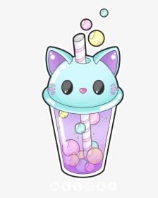 Cute Cat Bubble Tea - Cute Cat Drawing, HD Png Download, Transparent PNG