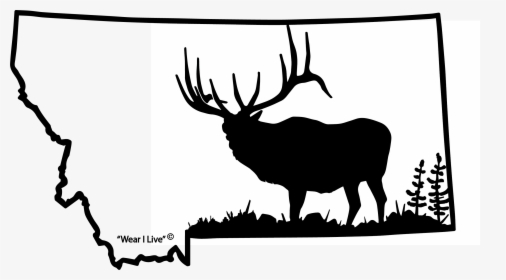 Transparent Elk Silhouette Png - Montana Clipart, Png Download, Transparent PNG