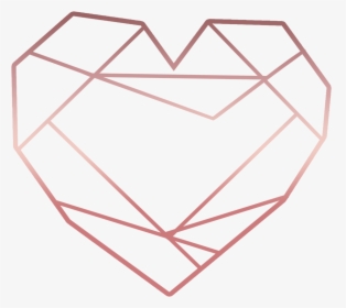 #love #heart #triangle #glitter #rosegold #geometric - Rose Gold Geometric Heart Png, Transparent Png, Transparent PNG