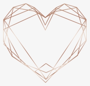 #love #heart #triangle #glitter #rosegold #geometric - Geometric Rose Gold Heart Png, Transparent Png, Transparent PNG