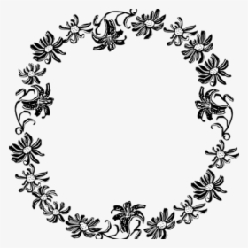 Border Clipart Black And White Black And White Flower - Flower Border Clipart Black And White, HD Png Download, Transparent PNG
