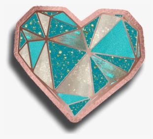 #heart #geometric #fractals #rosegold #copper #teal - Triangle, HD Png Download, Transparent PNG