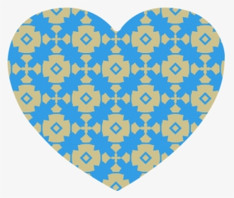 Blue Gold Geometric Heart-shaped Mousepad - Heart, HD Png Download, Transparent PNG