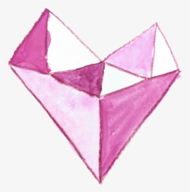 Geometric Heart Watercolor Painting - Origami, HD Png Download, Transparent PNG