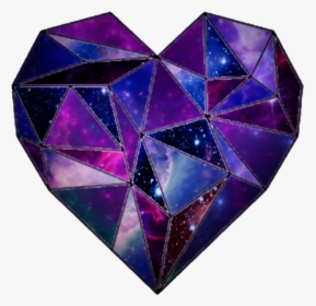 #space #heart #shape #triangle #purple #blue #black - Blue Purple And Black Heart, HD Png Download, Transparent PNG