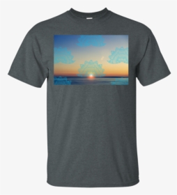 Teal Lotus Doodle Mandala On Blurred Sunset With Sun - Quattro T Shirt, HD Png Download, Transparent PNG