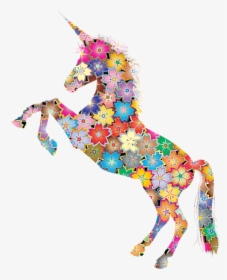 Unicorn Horse Flower Free Photo - White Unicorn Silhouette, HD Png Download, Transparent PNG