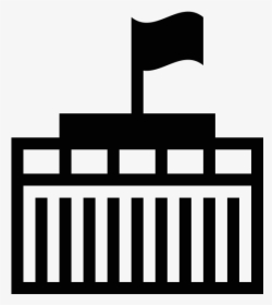 Government Icon Clipart , Png Download - Building With Flag Icon, Transparent Png, Transparent PNG