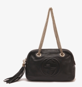 Gucci Soho Double Chain Strap Black Leather Shoulder - Shoulder Bag, HD Png Download, Transparent PNG