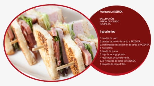 Transparent Club Sandwich Png - Ingredientes De Un Club Sandwich, Png Download, Transparent PNG