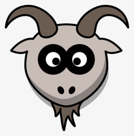 Goat, Head, Cartoon, Gray, Animal, Mountains - Goat Head Clipart, HD Png Download, Transparent PNG