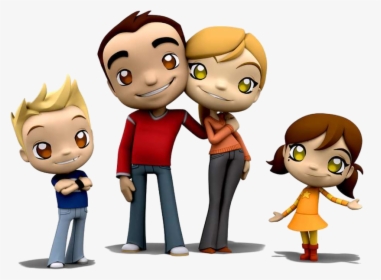 Transparent Family Cartoon Png - Animated Family No Background, Png Download, Transparent PNG