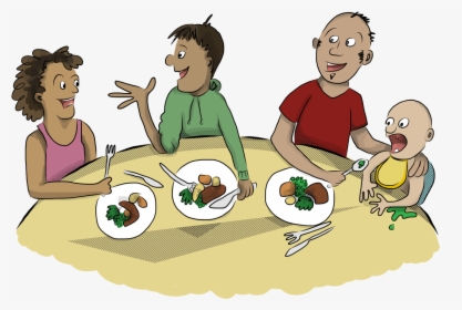 Transparent Dinner Table Png - Talking To Family Cartoon, Png Download, Transparent PNG
