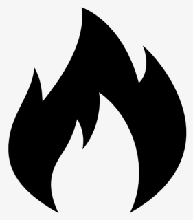 Bbq Fire - Fire Emoji Black And White, HD Png Download, Transparent PNG