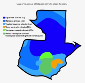 Guatemala Map Of Köppen Climate Classification - Guatemala Climate Map, HD Png Download, Transparent PNG