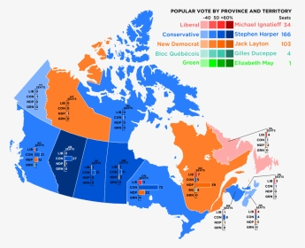 1000px-canada 2011 Federal Election - Canada Election Results 2019, HD Png Download, Transparent PNG